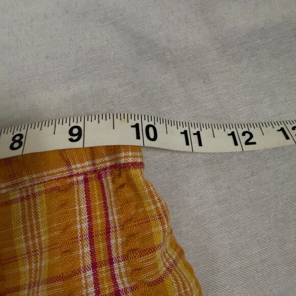 Retro Inspired Yellow Plaid Ruffle Pants Girls Size 5 | Cotton Blend - Picture 5 of 7